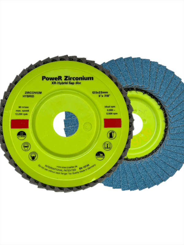 PoweR Zirkon Hybrid Fächerschleifscheibe für Stahl und Inox