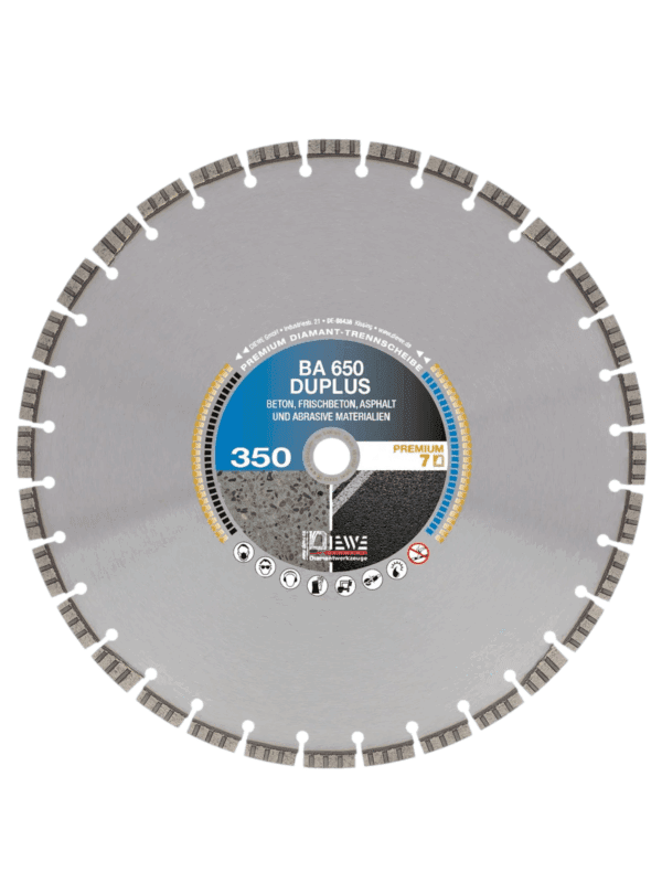 Diewe BA 650 DUPLUS Diamant-Trennscheibe Kombi 300-600