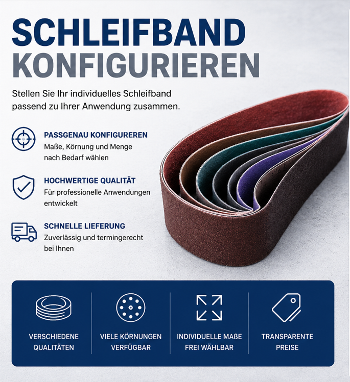 Schleifband nach Maß - Schleifband Konfigurator