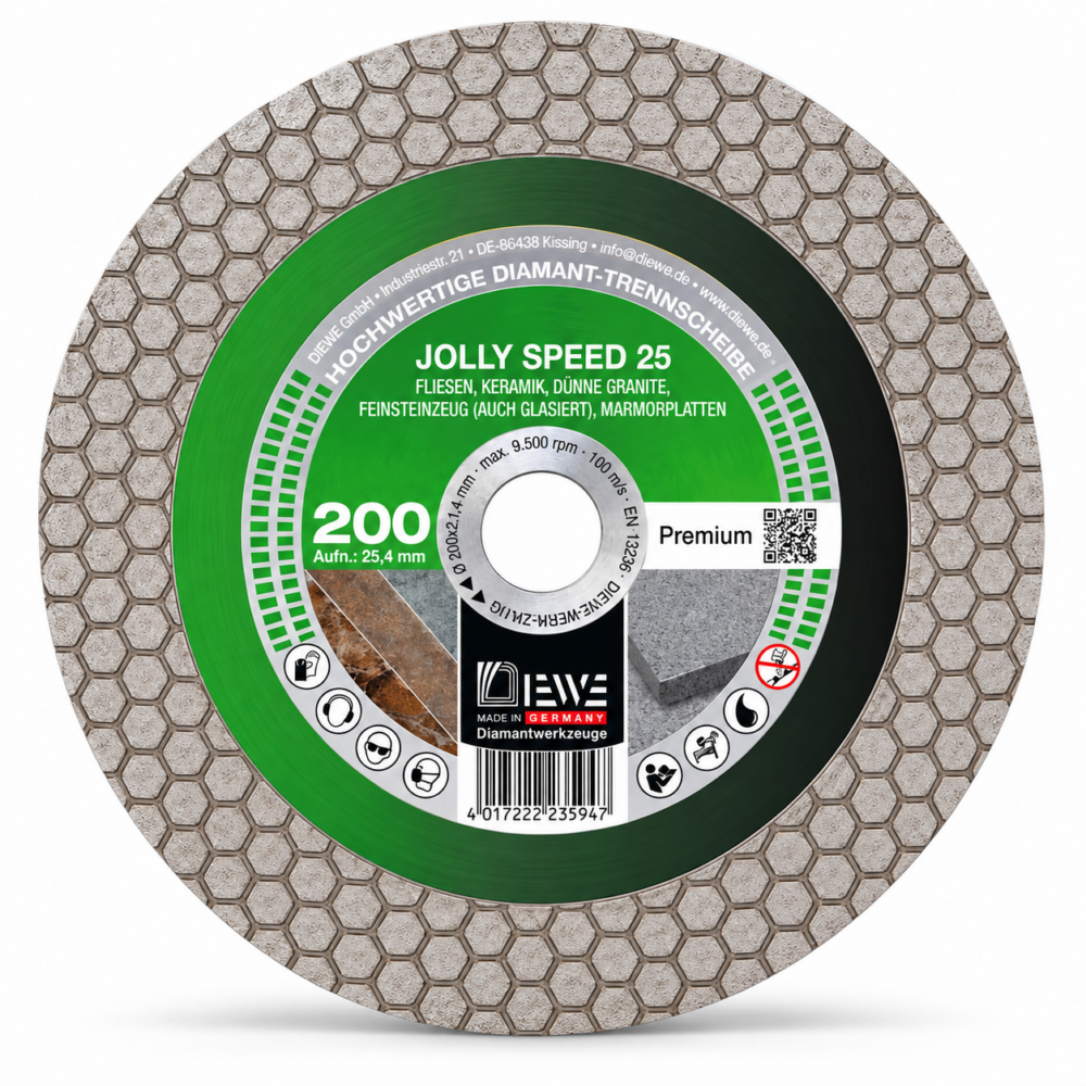 DIEWE JOLLY SPEED 25 Diamant-Trennscheibe 200 mm – 2er Set