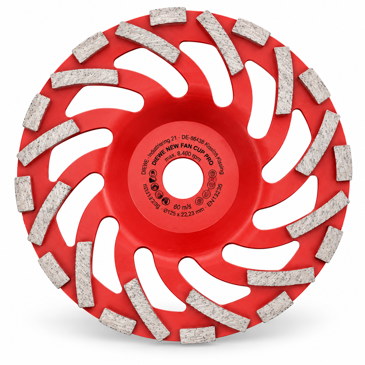 DIEWE NEW FAN CUP PRO Diamant-Schleiftopf 180 mm – 2er Set