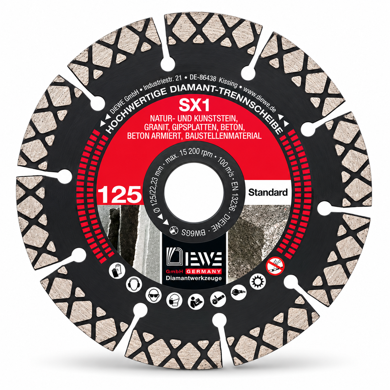 DIEWE SX1 Diamant-Trennscheibe 125 mm – 5er Set