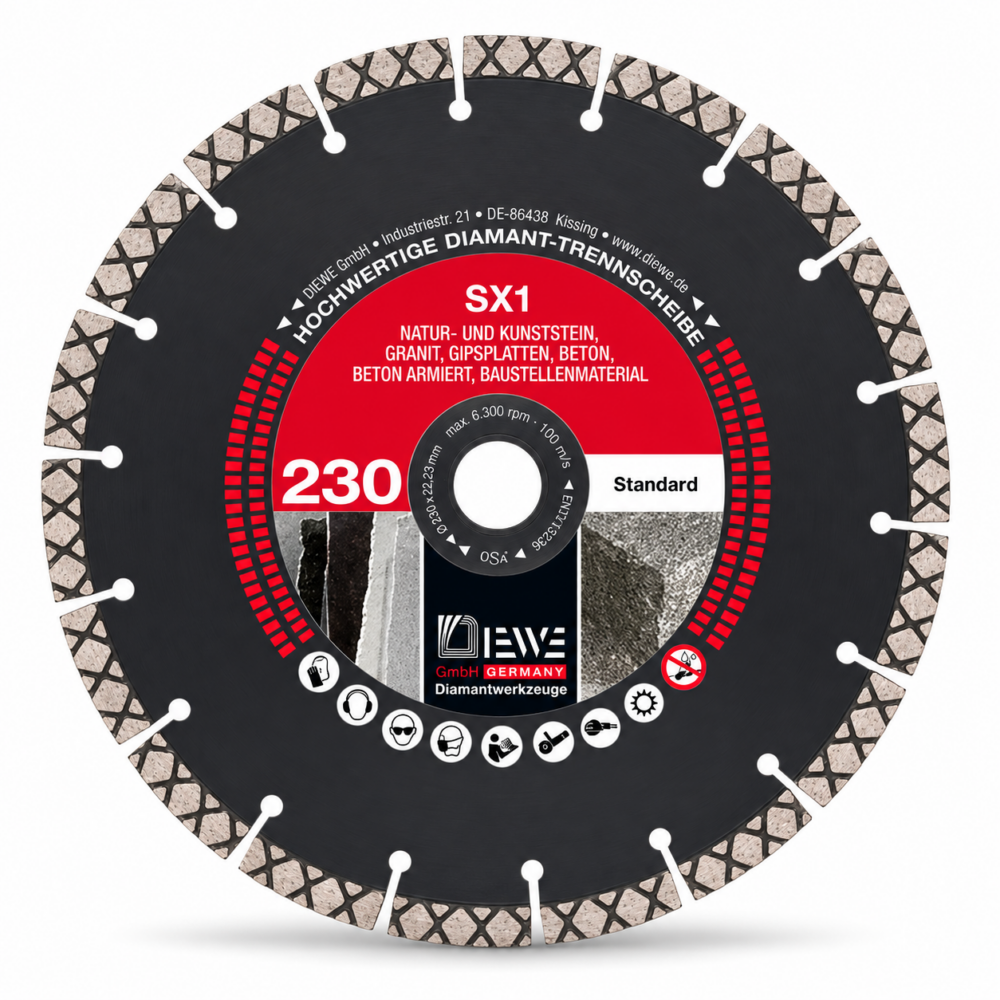 DIEWE SX1 Diamant-Trennscheibe 230 mm – 3er Set