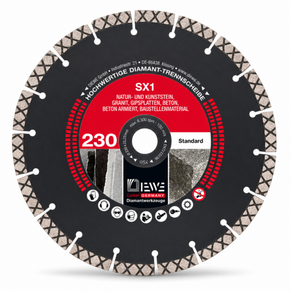 DIEWE SX1 Diamant-Trennscheibe 230 mm – 3er Set