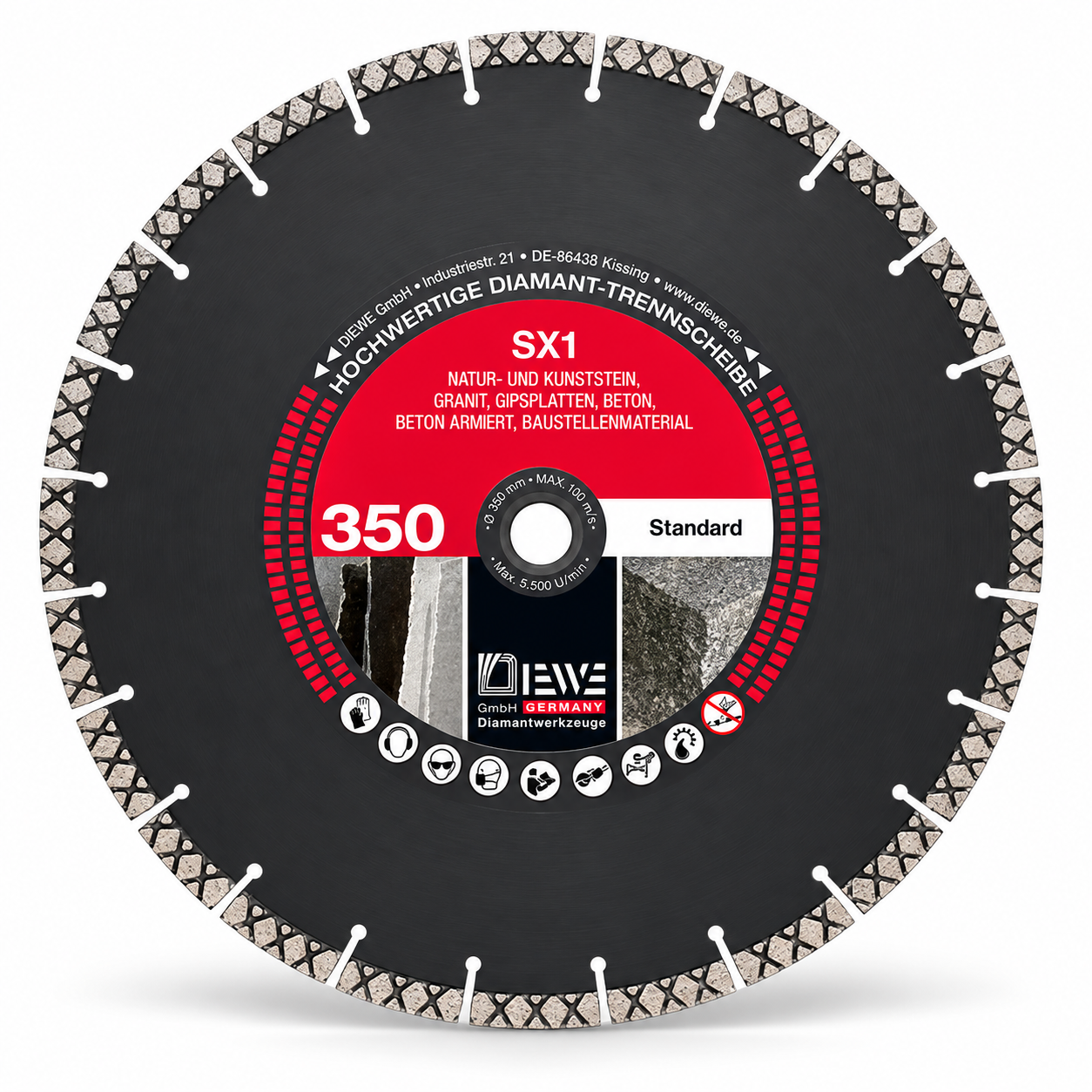 DIEWE SX1 Diamant-Trennscheibe 350 mm – 2er Set