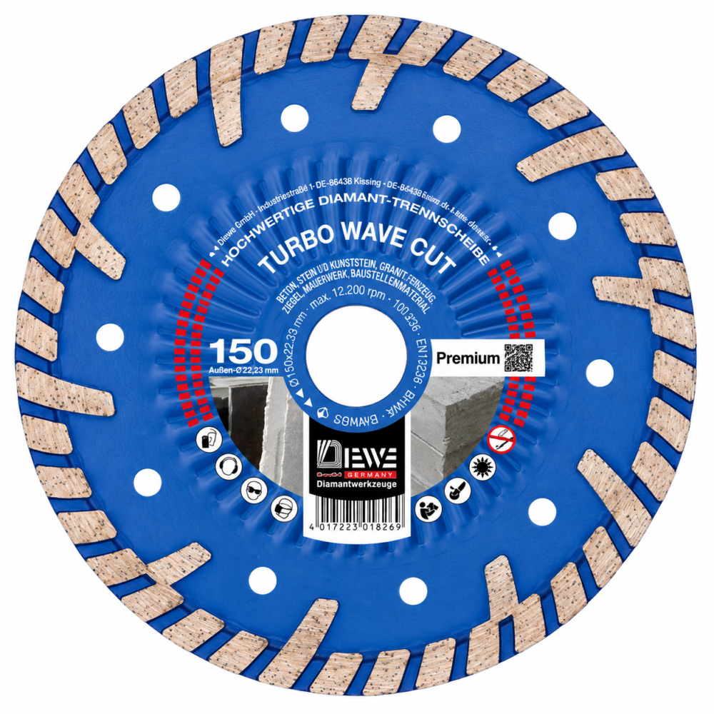 DIEWE TURBO WAVE CUT Diamant-Trennscheibe 150 mm – 4er Set
