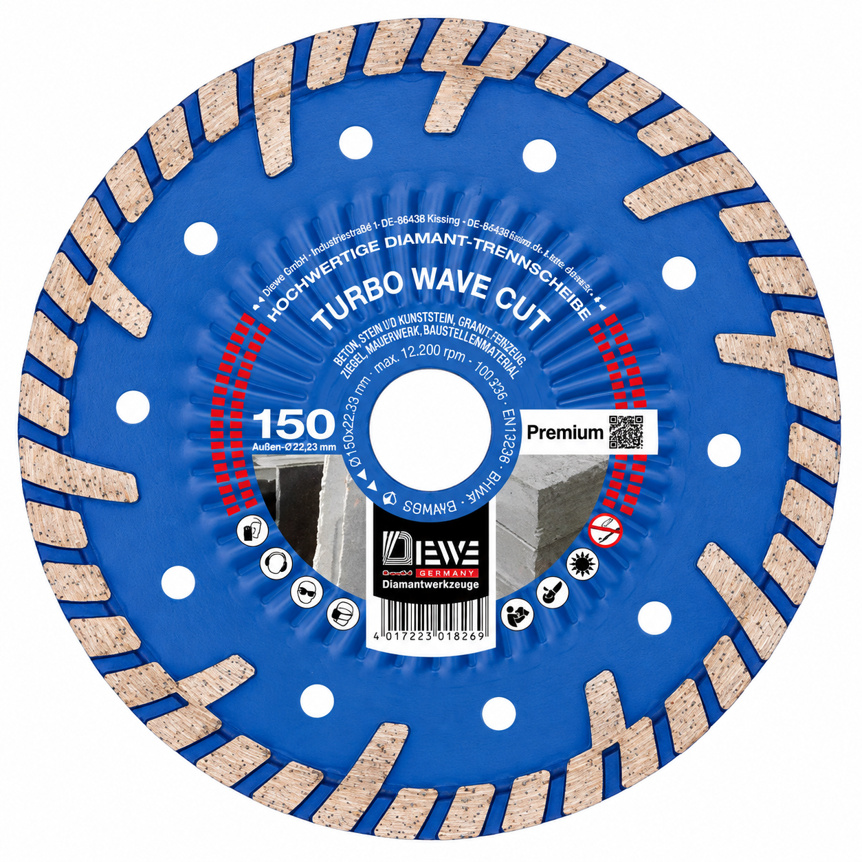 DIEWE TURBO WAVE CUT Diamant-Trennscheibe 150 mm – 4er Set